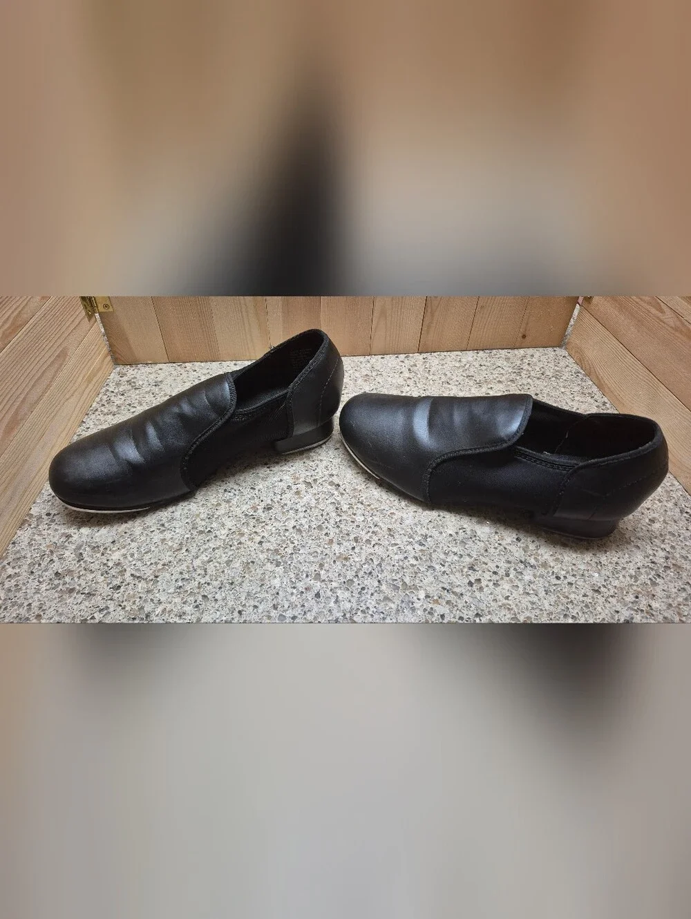 Weissman Black Slip On Tap Shoes Style W1500 Women's Size 8.5M Dance Shoes